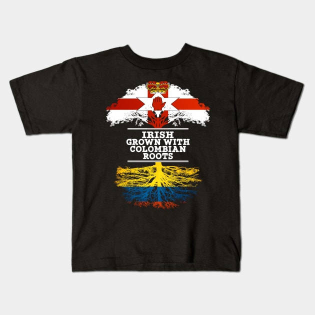 Northern Irish Grown With Colombian Roots - Gift for Colombian With Roots From Colombia Kids T-Shirt by Country Flags